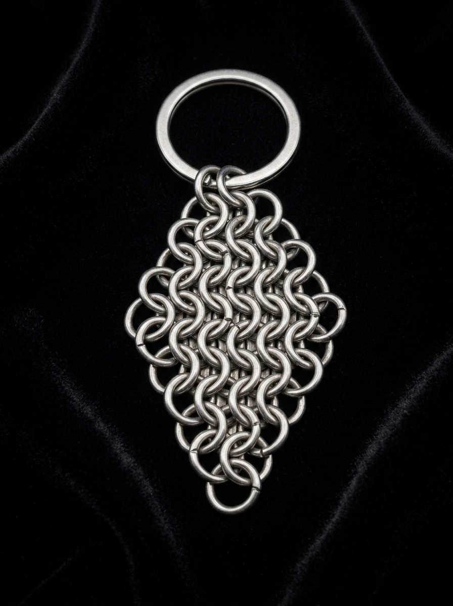 handmade chainmail keychain