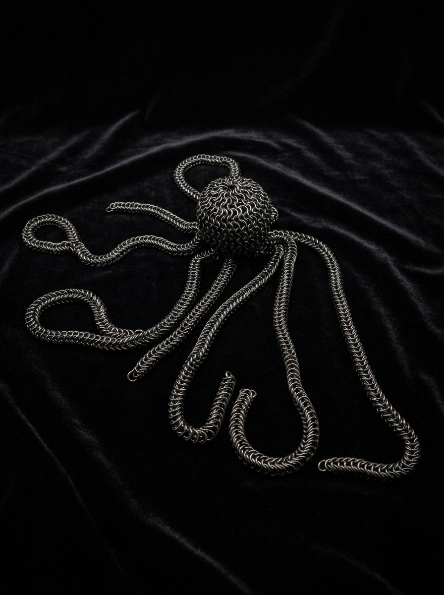 Handmade chainmail octopus