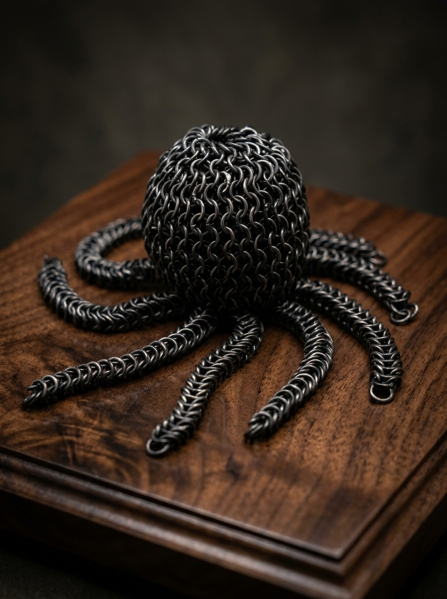 Handmade chainmail octopus